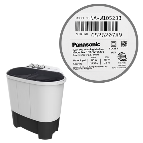 Panasonic Twin Tub Washer | NA-W10523B 3 Panasonic Twin Tub Washer | NA-W10523B - Image 3