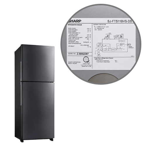 Sharp 2 Door Top Freezer | SJ-FTS11BVS-DS 3 Sharp 2 Door Top Freezer | SJ-FTS11BVS-DS - Image 3
